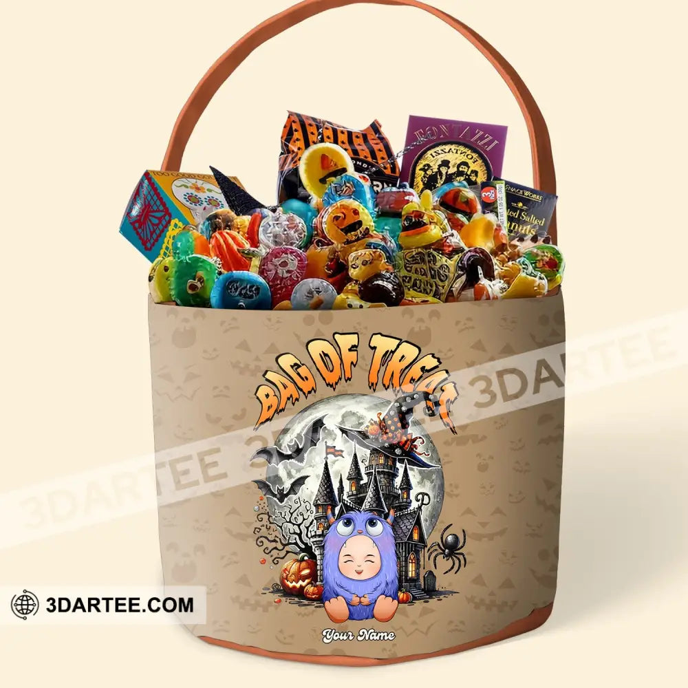 Kid Halloween Bag Of Treat - Personalized Halloween Spooky Basket