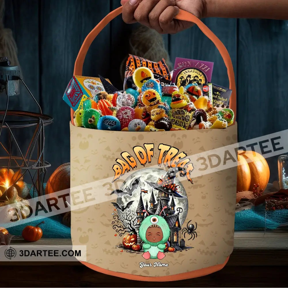 Kid Halloween Bag Of Treat - Personalized Halloween Spooky Basket