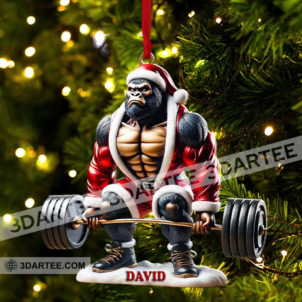 King Kong Weight Lifting Christmas Ornament Personalized Ornament Ornament