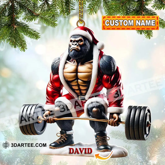 King Kong Weight Lifting Christmas Ornament Personalized Ornament 3.54’’ / 1 Ornament Ornament