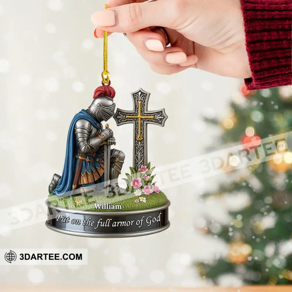 Kneeing Knight Gift For Christian Home Decor Christmas Ornament Personalized Ornament Ornament