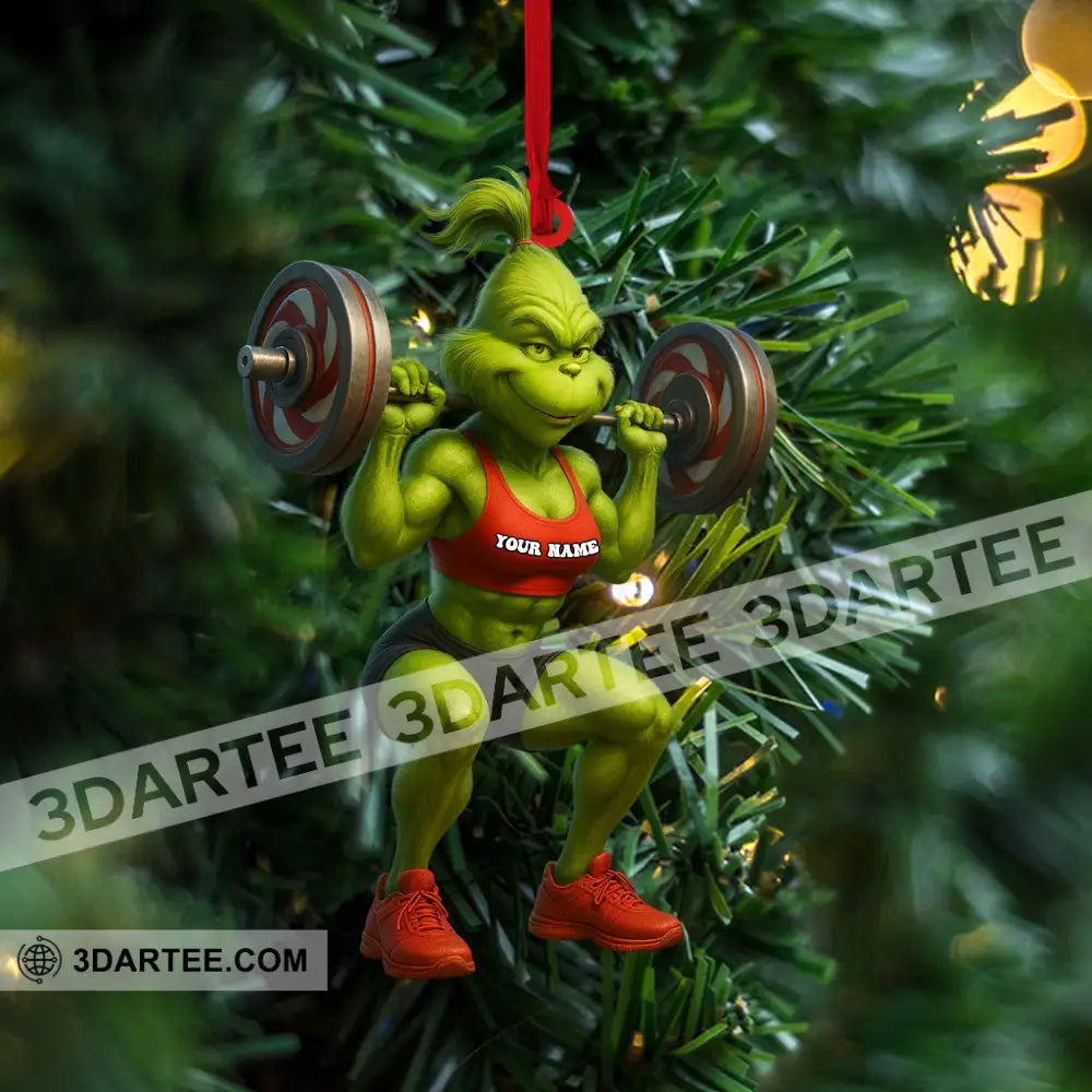 Lady Weightlifting Home Decor Christmas Ornament Personalized Ornament Ornament