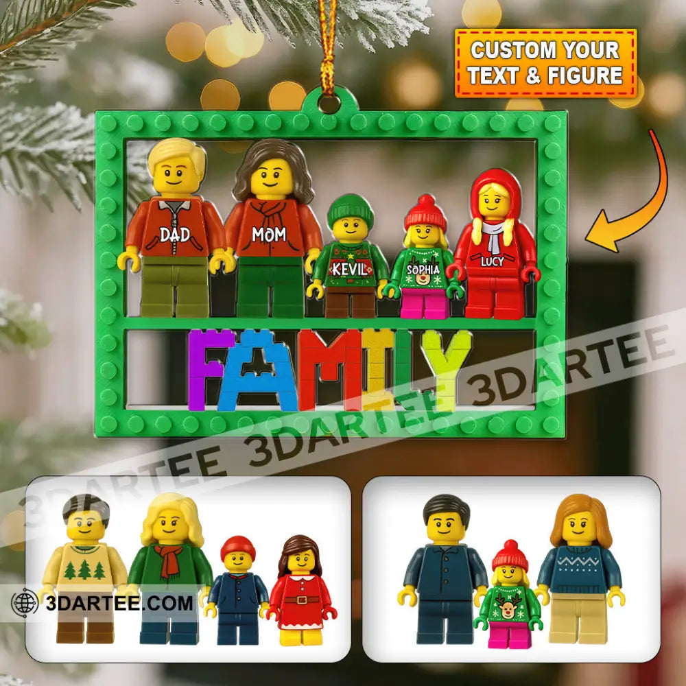Lego Family Christmas Home Decor Christmas Ornament Personalized Ornament 3.54’’ / 1 Ornament Ornament