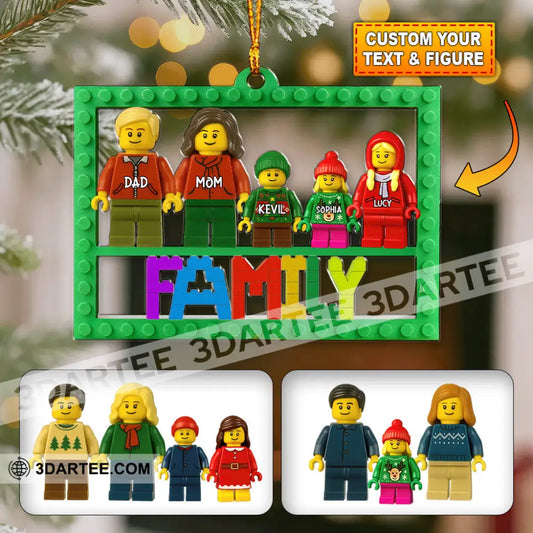 Lego Family Christmas Home Decor Christmas Ornament Personalized Ornament 3.54’’ / 1 Ornament Ornament