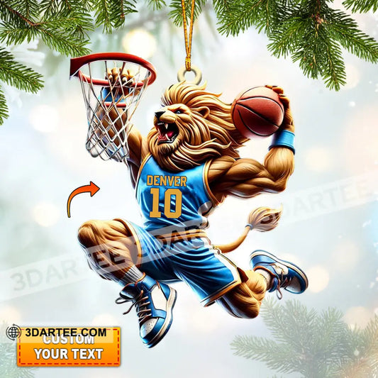 Lion Basketball Christmas Ornament Personalized Ornament 3.54’’ / 1 Ornament Ornament