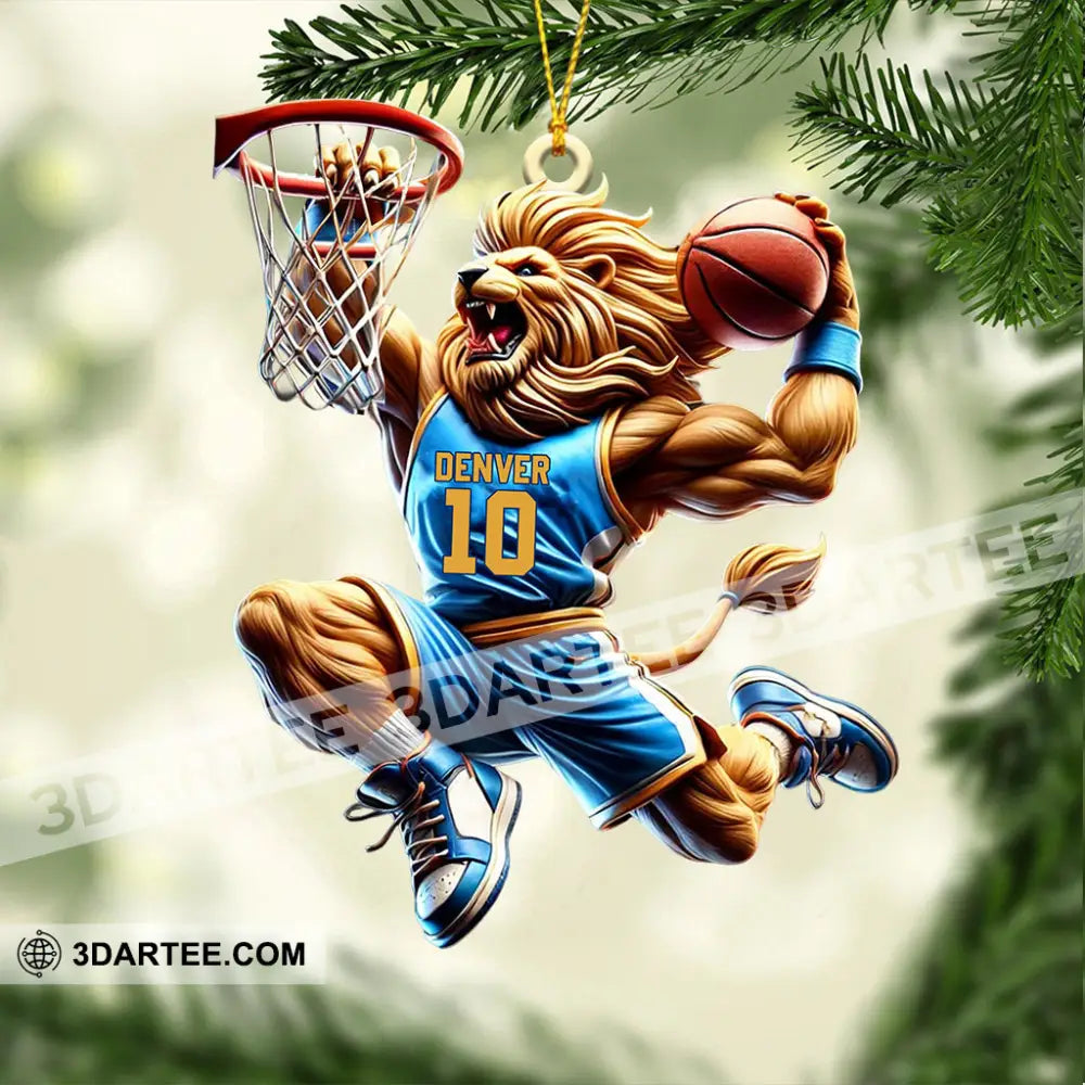 Lion Basketball Christmas Ornament Personalized Ornament Ornament
