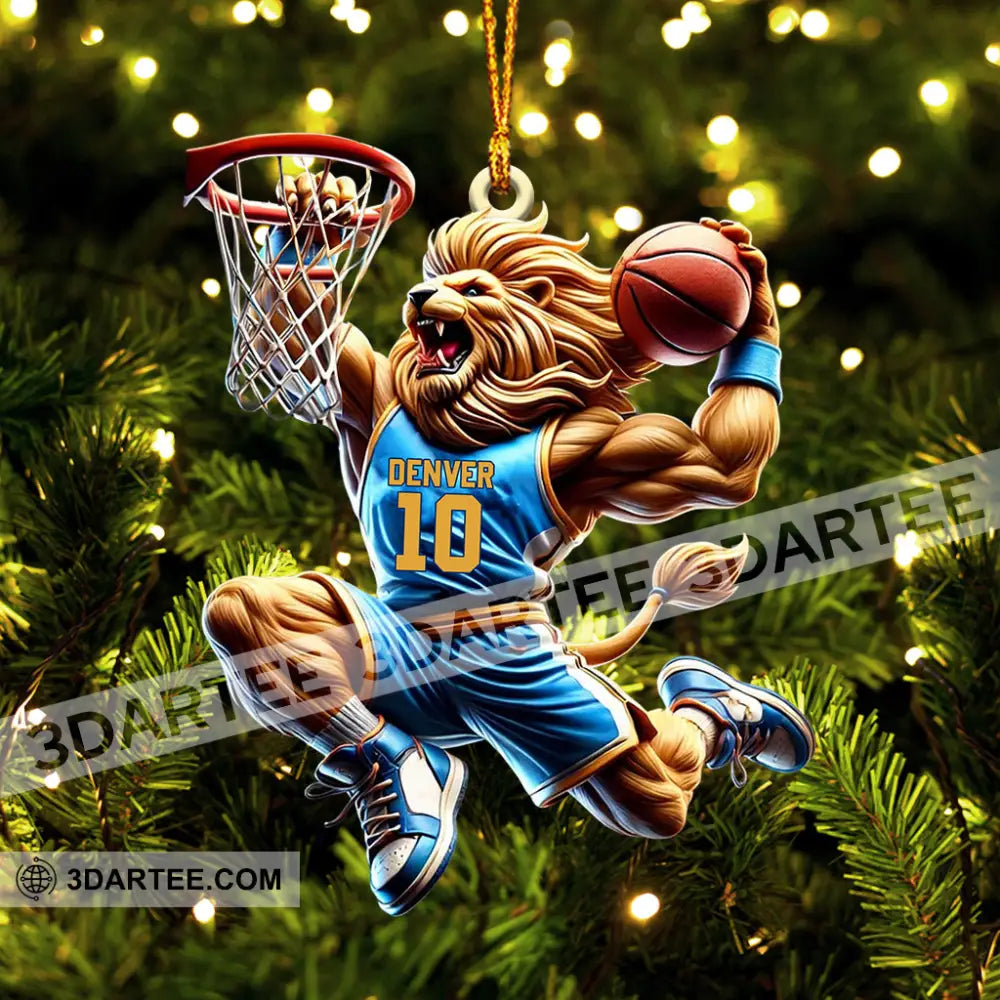 Lion Basketball Christmas Ornament Personalized Ornament Ornament