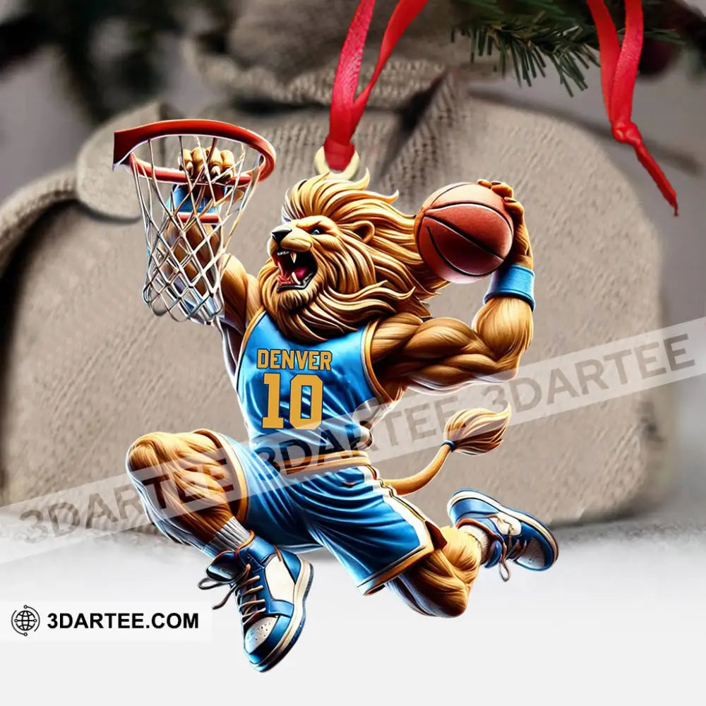 Lion Basketball Christmas Ornament Personalized Ornament Ornament