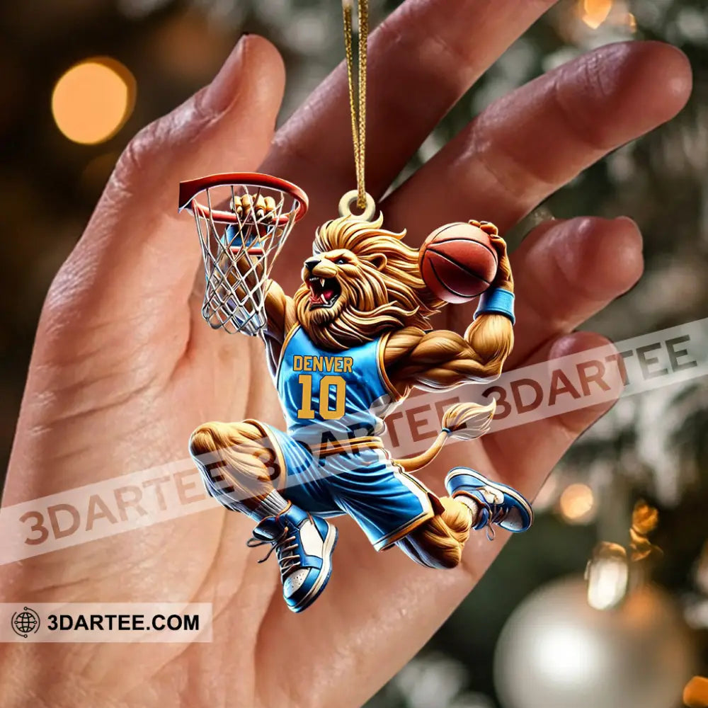 Lion Basketball Christmas Ornament Personalized Ornament Ornament