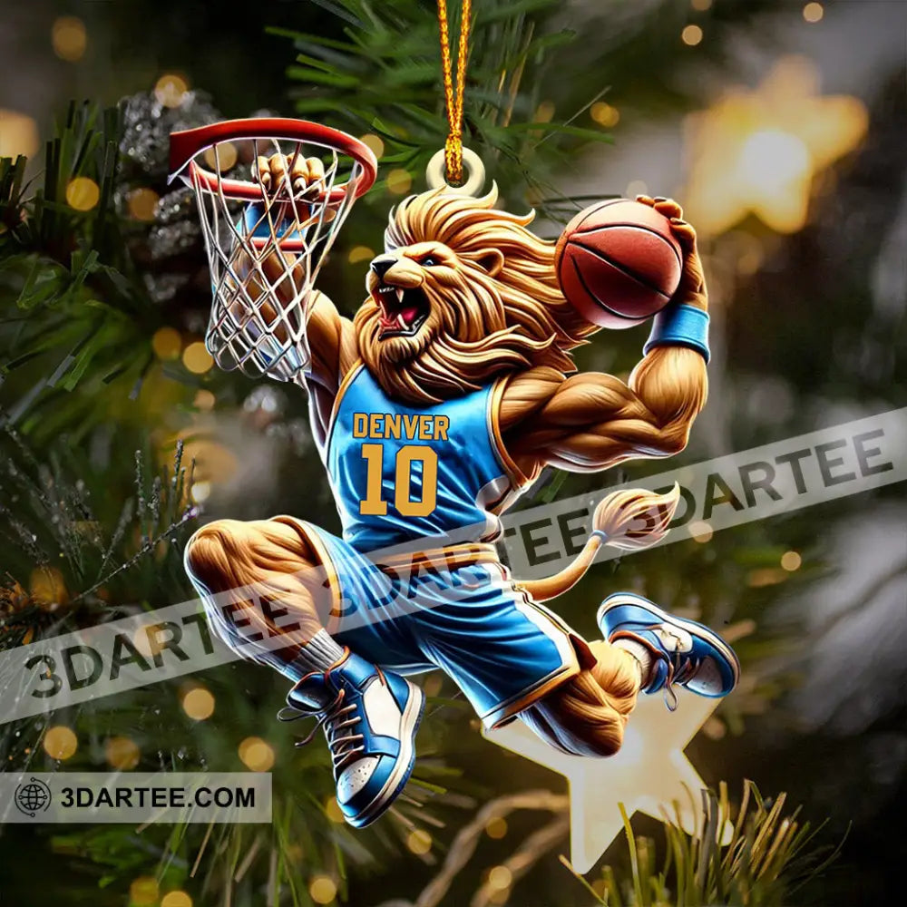 Lion Basketball Christmas Ornament Personalized Ornament Ornament