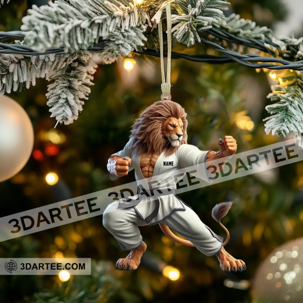 Lion Karate Christmas Ornament Personalized Ornament Ornament