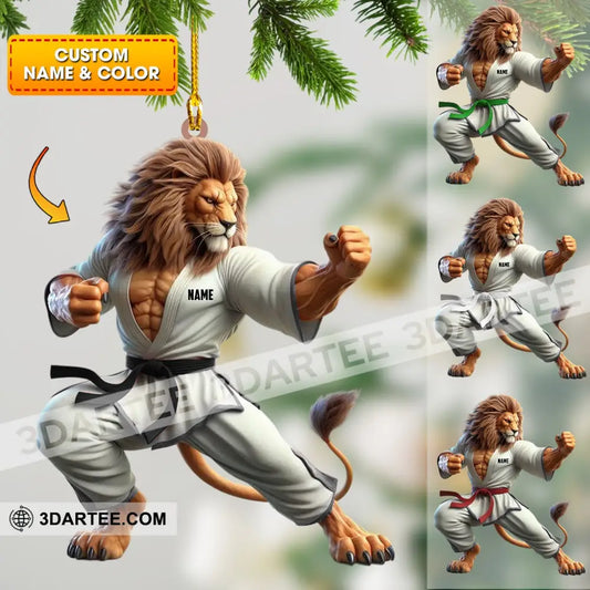 Lion Karate Christmas Ornament Personalized Ornament 3.54’’ / 1 Ornament Ornament