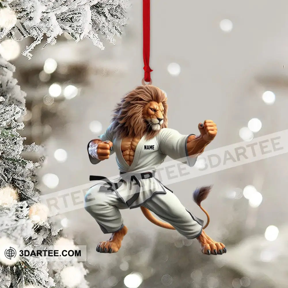 Lion Karate Christmas Ornament Personalized Ornament Ornament