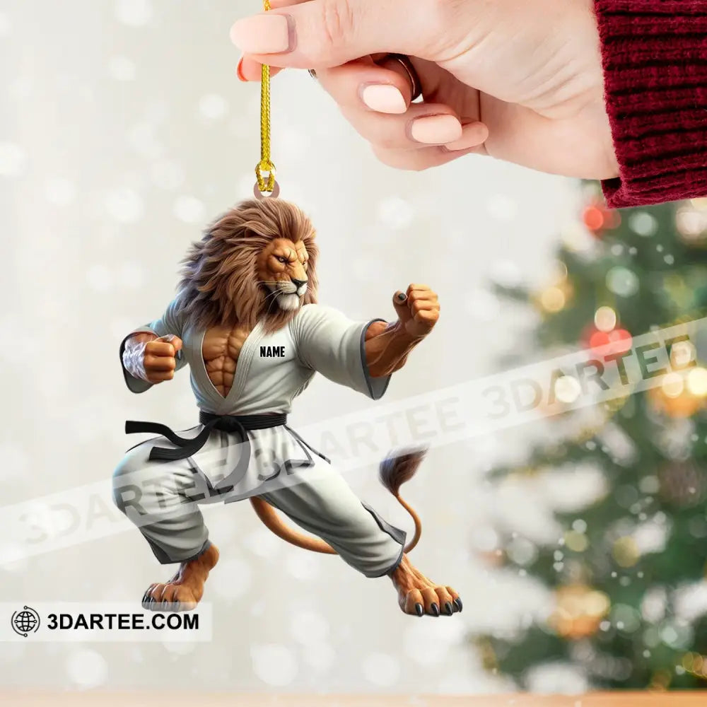 Lion Karate Christmas Ornament Personalized Ornament Ornament