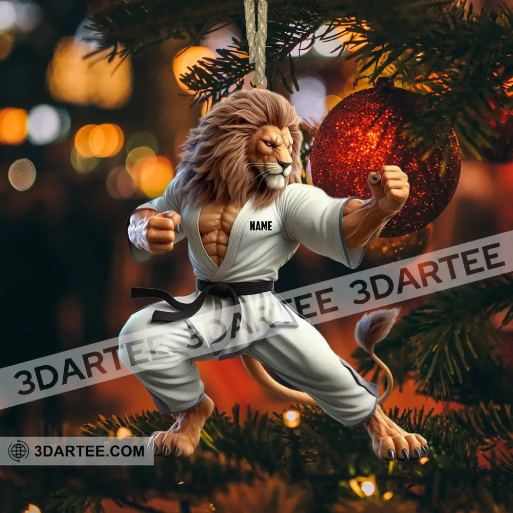 Lion Karate Christmas Ornament Personalized Ornament Ornament