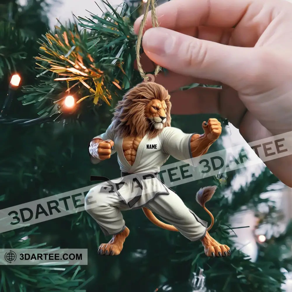 Lion Karate Christmas Ornament Personalized Ornament Ornament