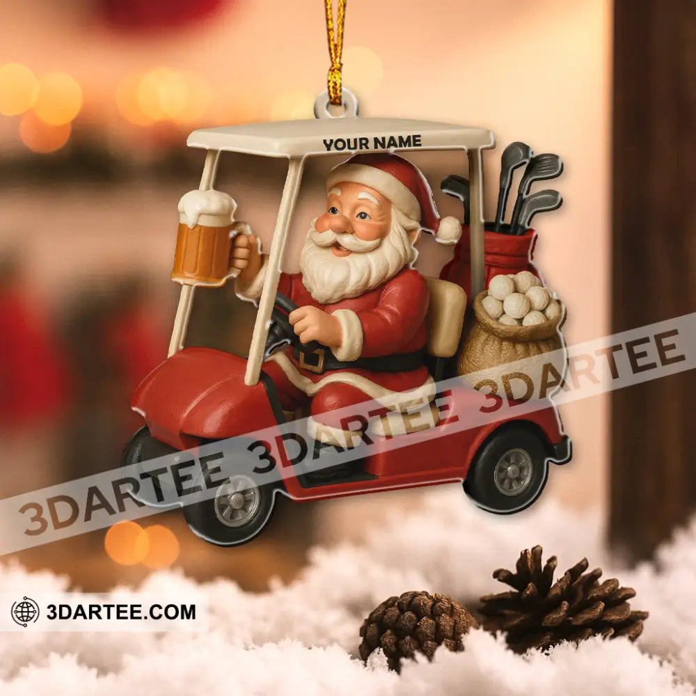 Love Beer And Golf Santa Home Decor Christmas Ornament Personalized Ornament Ornament