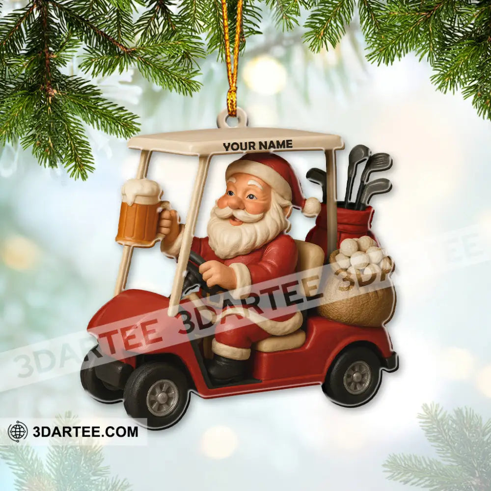 Love Beer And Golf Santa Home Decor Christmas Ornament Personalized Ornament Ornament