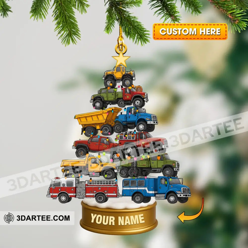 Love Car Home Decor Christmas Ornament Personalized Ornament 3.54’’ / 1 Ornament Ornament