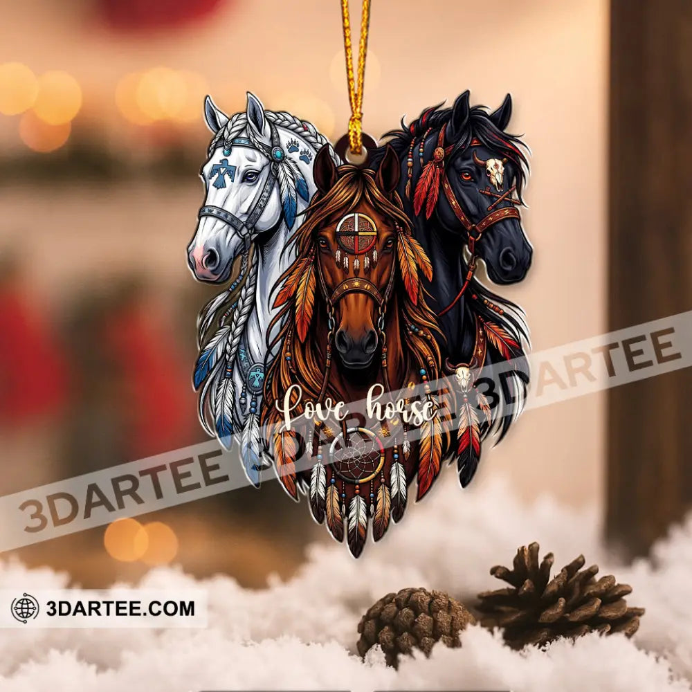 Love Horse Home Decor Christmas Ornament - 3.54’’ / 1 Ornament - Ornament