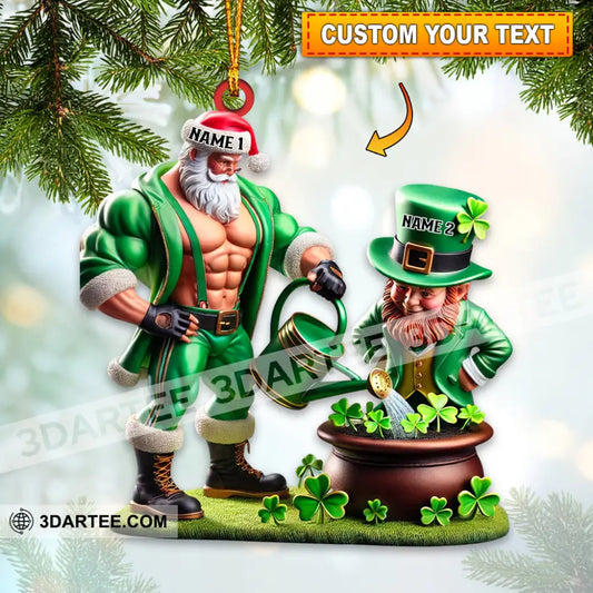 Lucky Leprechaun In Green Leotards Home Decor Christmas Ornament Personalized Ornament 3.54’’ / 1 Ornament Ornament