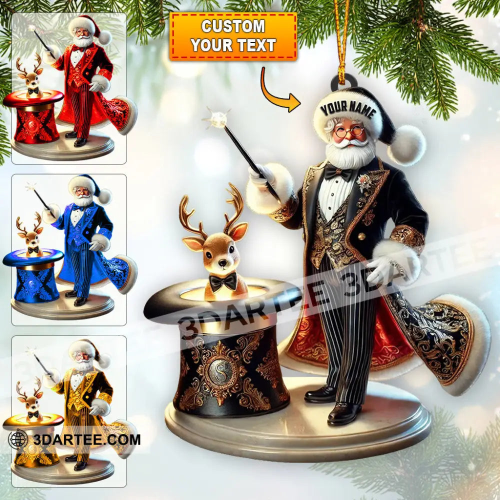 Magician Santa Home Decor Christmas Ornament Personalized Ornament 3.54’’ / 1 Ornament Ornament