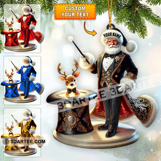 Magician Santa Home Decor Christmas Ornament Personalized Ornament 3.54’’ / 1 Ornament Ornament