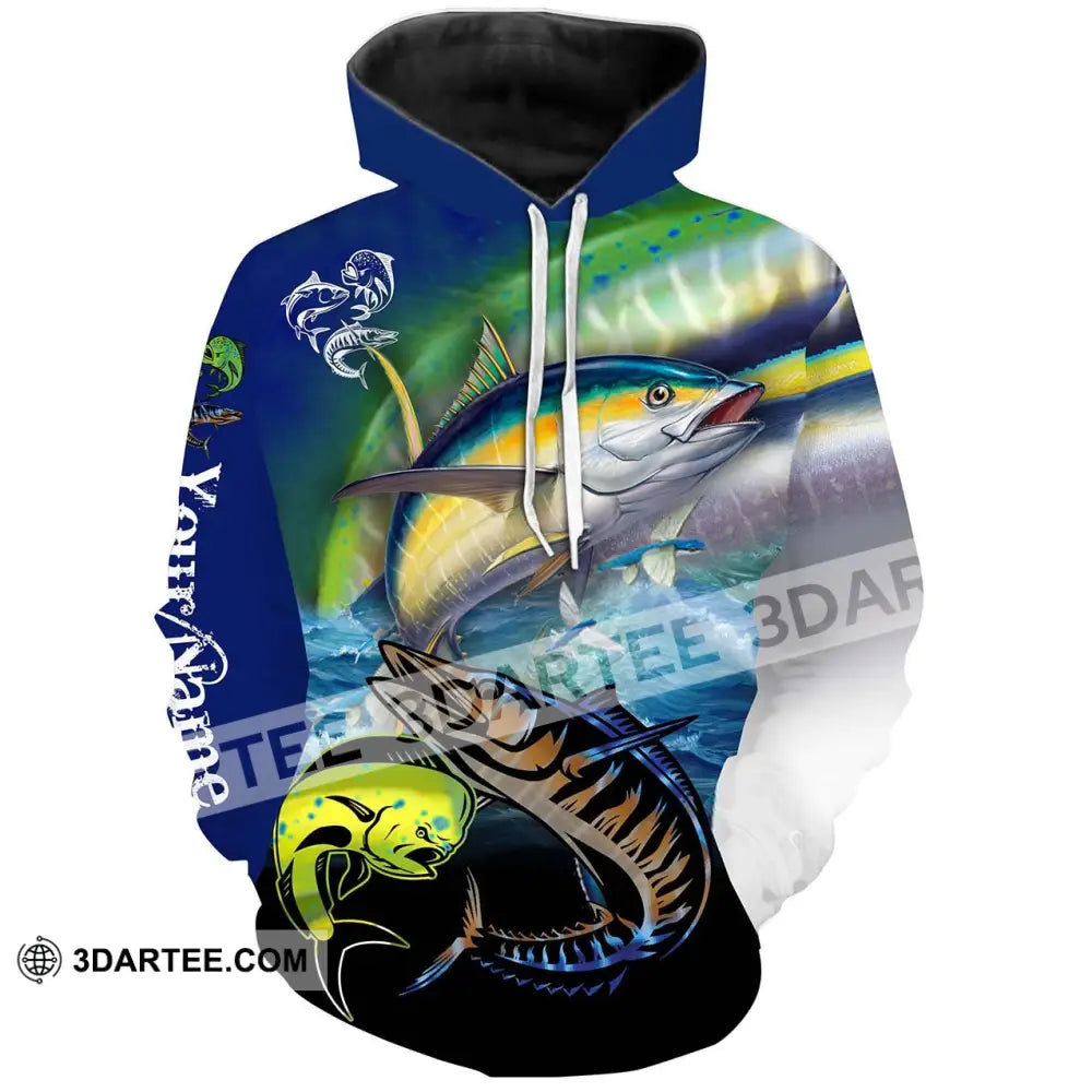 Mahi-Mahi Wahoo Tuna Customize Name 3D Shirts