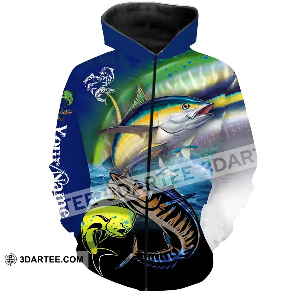 Mahi-Mahi Wahoo Tuna Customize Name 3D Shirts