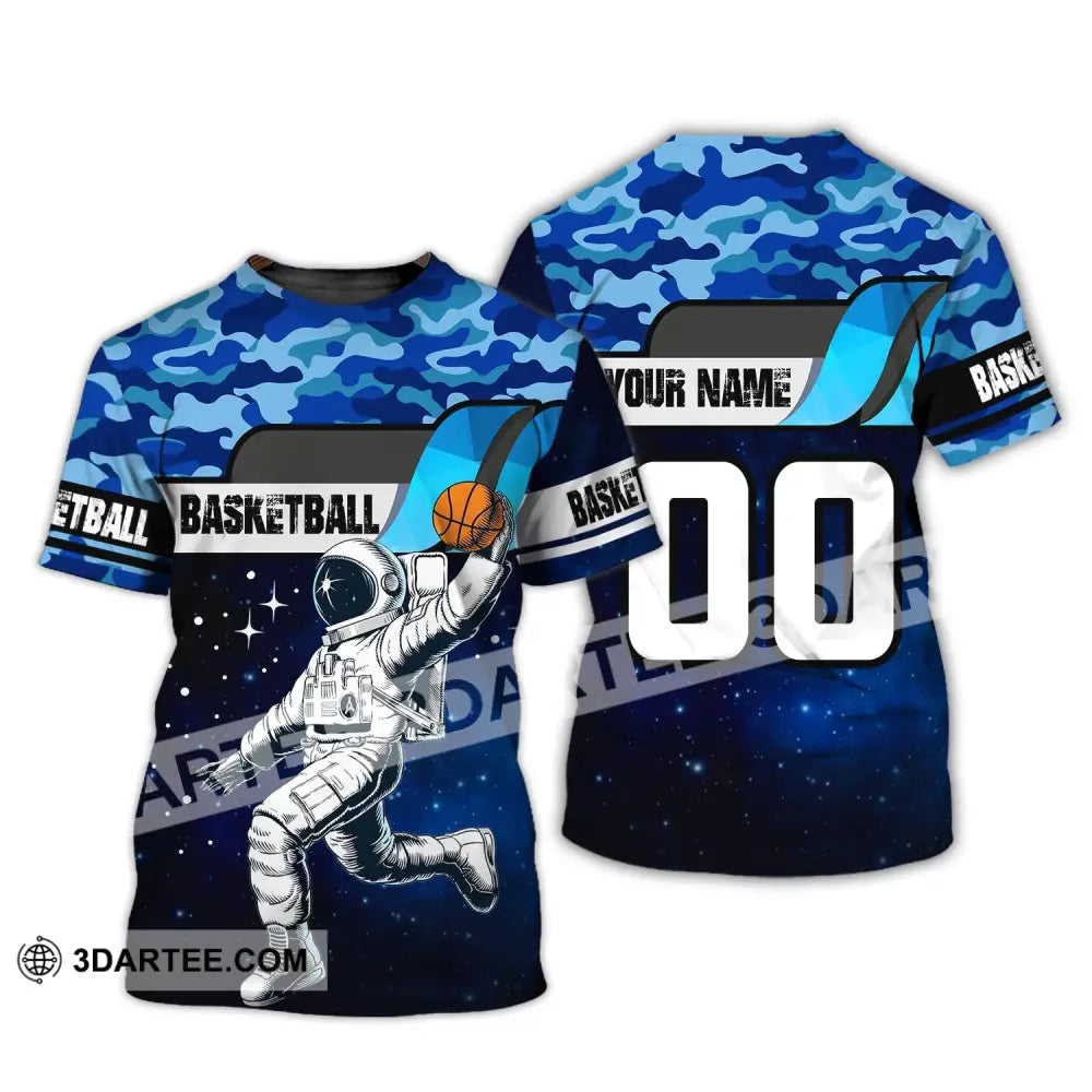 Man Shirt Basketball Custom Name T-Shirt Astronaut Gift For Player / S