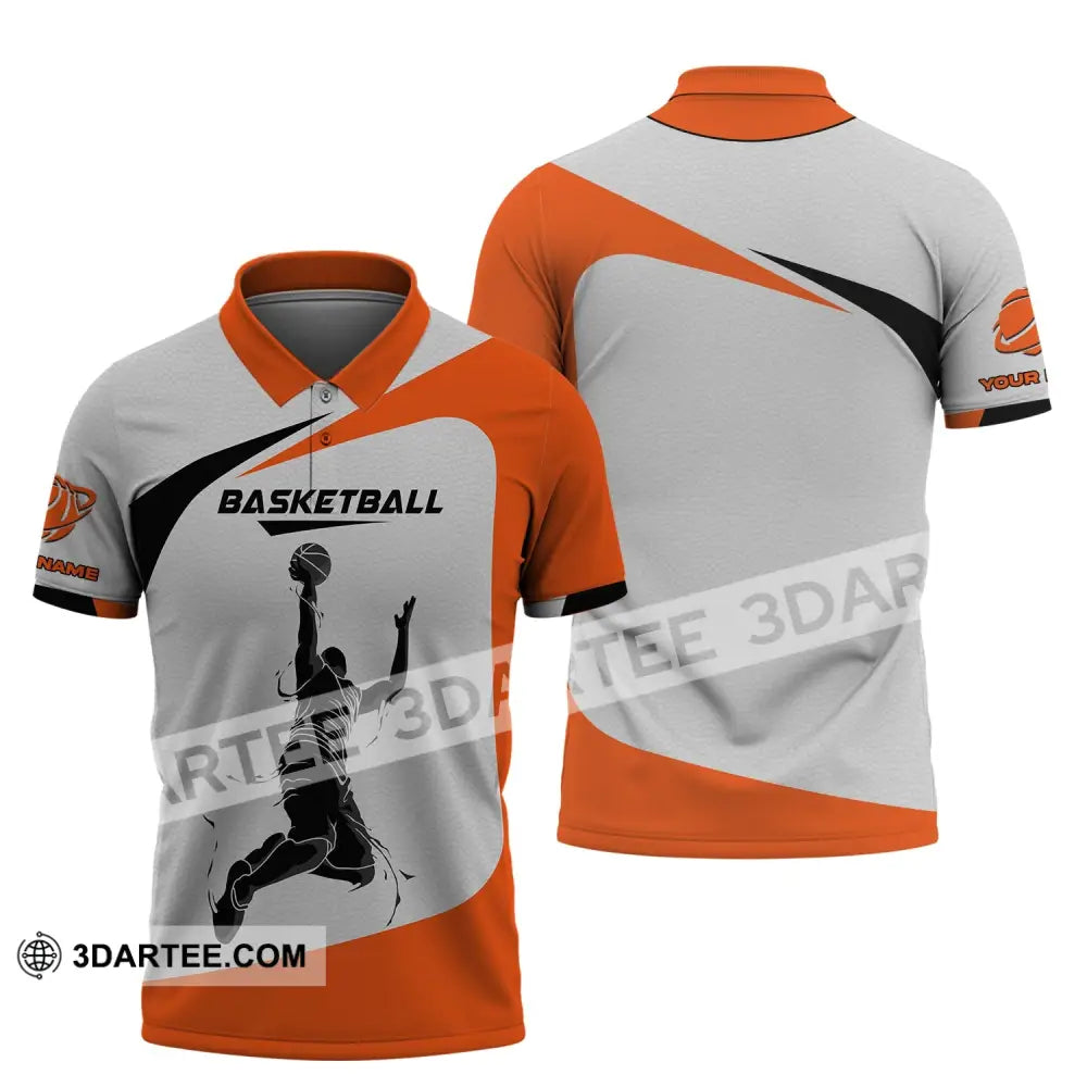 Man Shirt Basketball Custom Name T-Shirt Gift For Player Clothing Polo / S