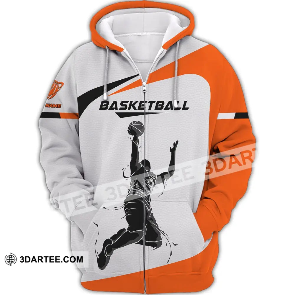 Man Shirt Basketball Custom Name T-Shirt Gift For Player Clothing Zipper Hoodie / S