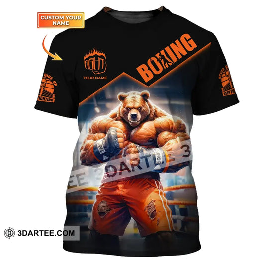 Man Shirt Boxing Custom Name T-Shirt Bear Gift For Lover