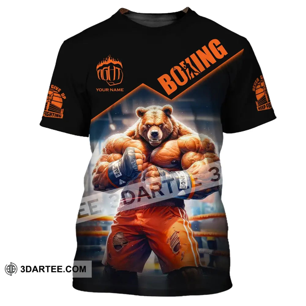 Man Shirt Boxing Custom Name T-Shirt Bear Gift For Lover / S