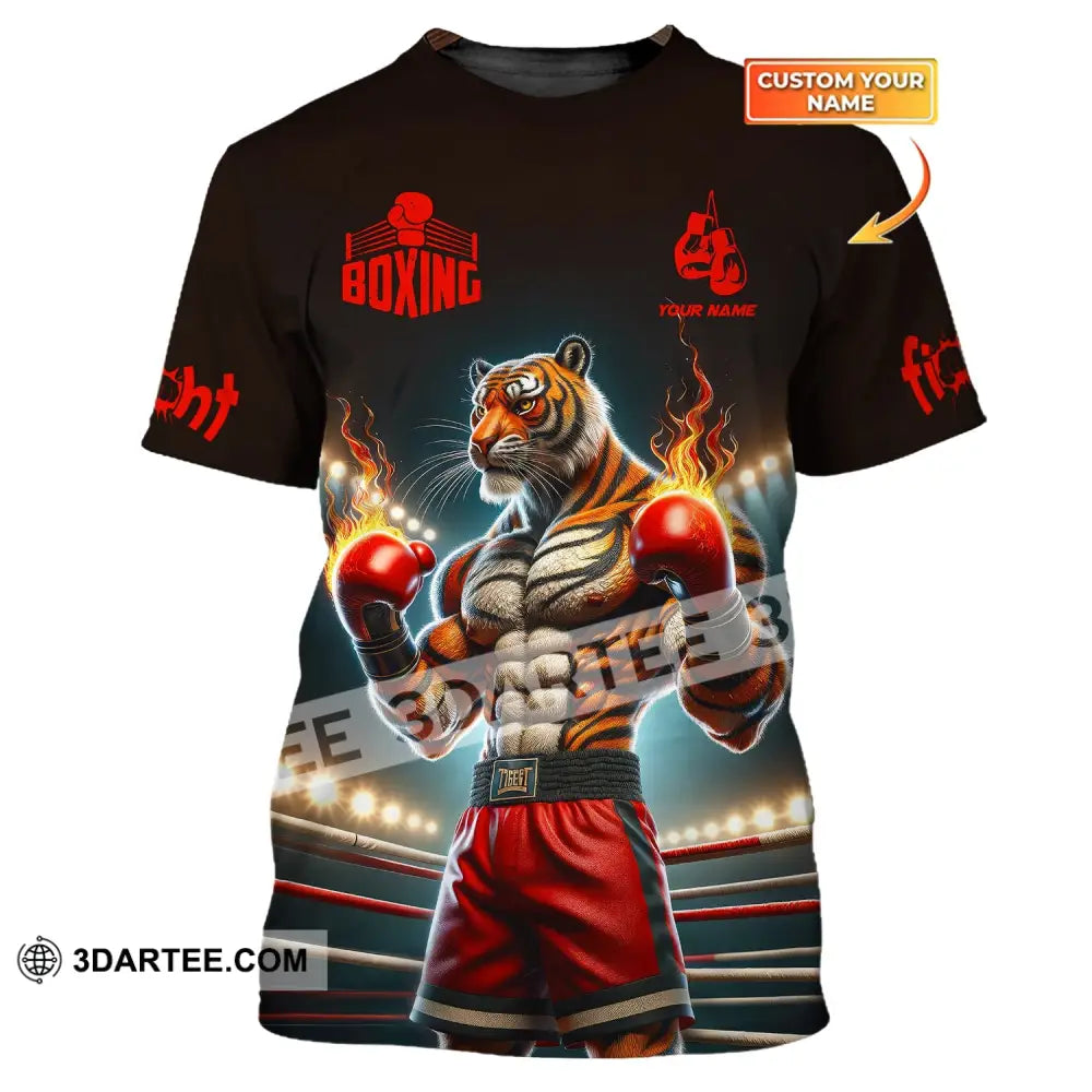 Man Shirt Boxing Custom Name T-Shirt Tiger Gift For Lover