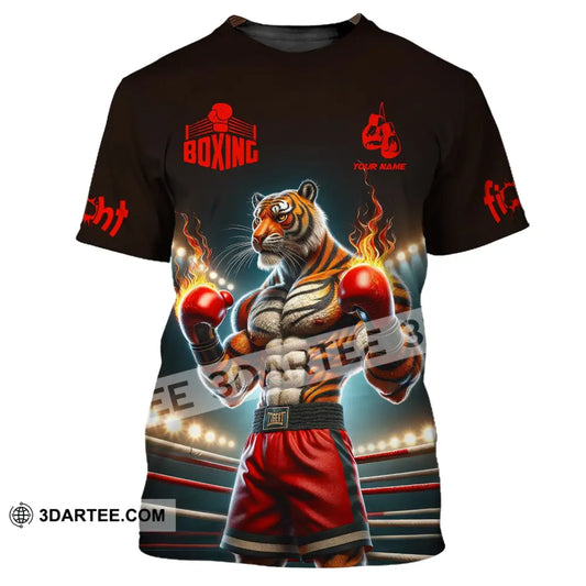 Man Shirt Boxing Custom Name T-Shirt Tiger Gift For Lover / S