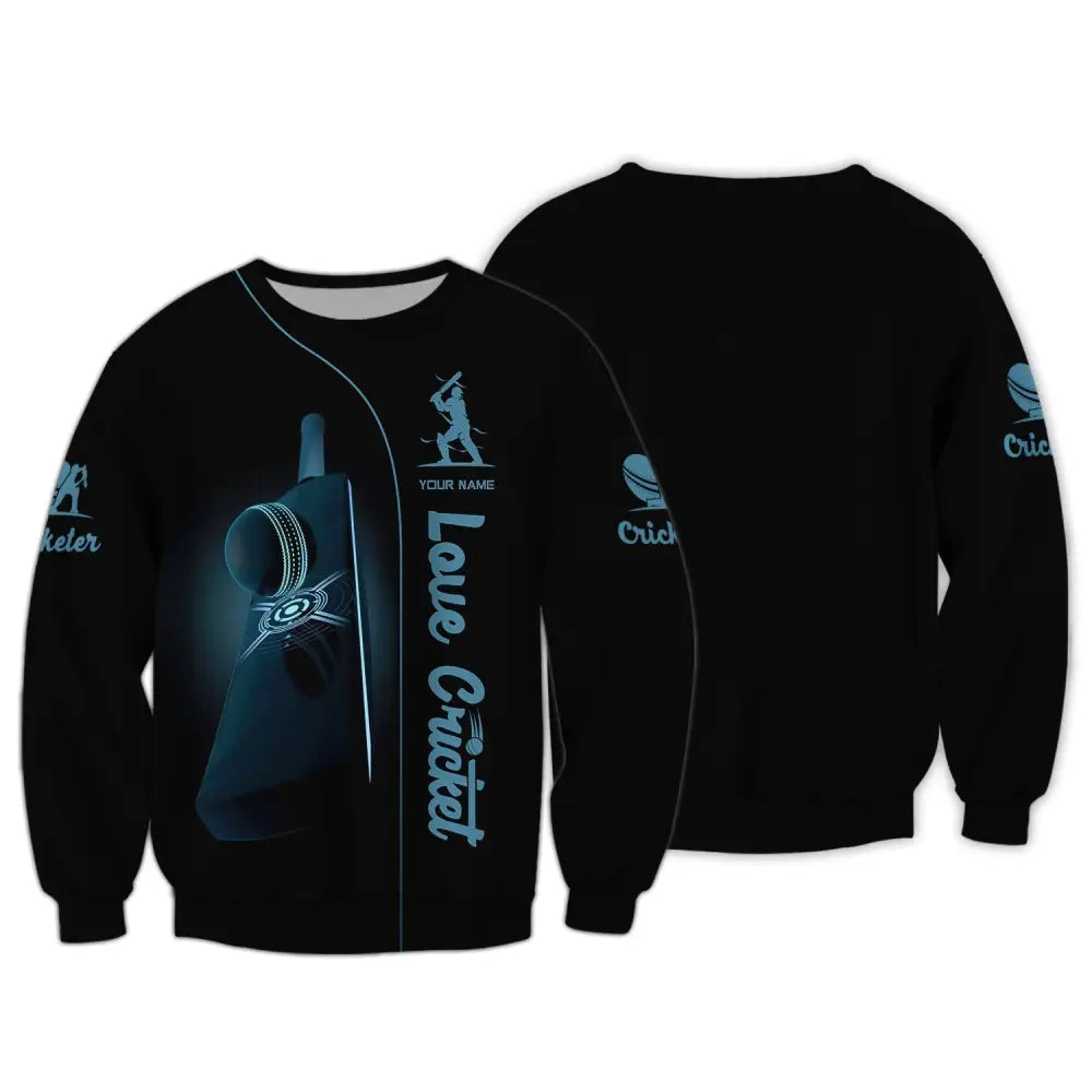 Man Shirt Cricket Custom Name T-Shirt Gift For Lover Long Sleeve / S