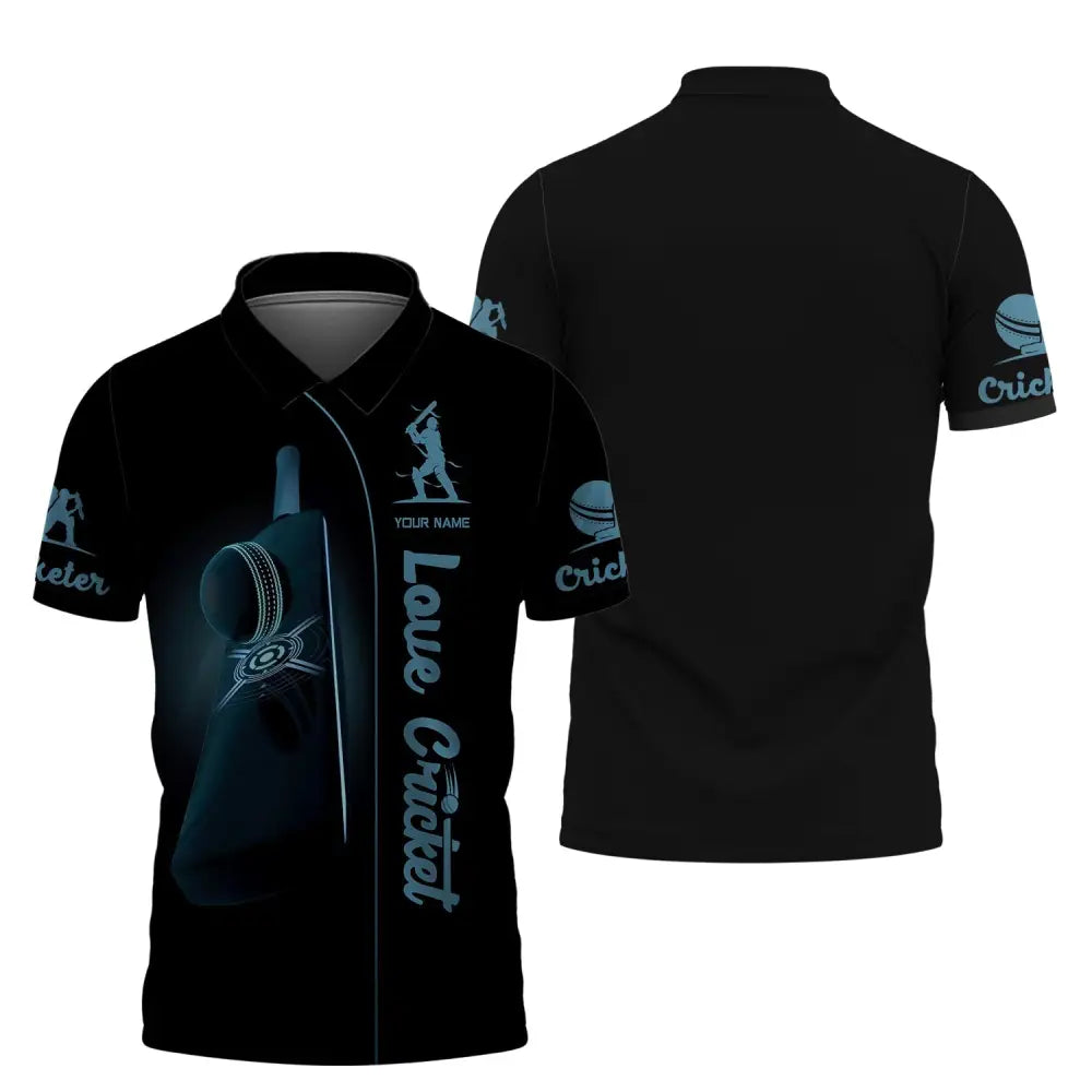 Man Shirt Cricket Custom Name T-Shirt Gift For Lover Polo / S