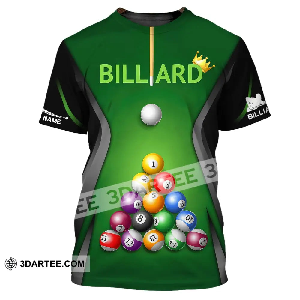 Man Shirt Custom Billiards Polo T-Shirt Balls For Players T-Shirt / S