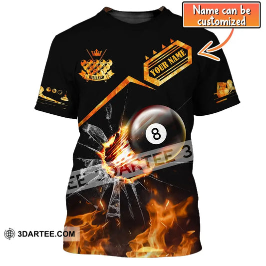 Man Shirt Custom Billiards T-Shirt Lover Gift For Players T-Shirt