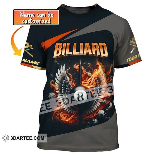 Man Shirt Custom Billiards T-Shirt Lover Gift For Players T-Shirt