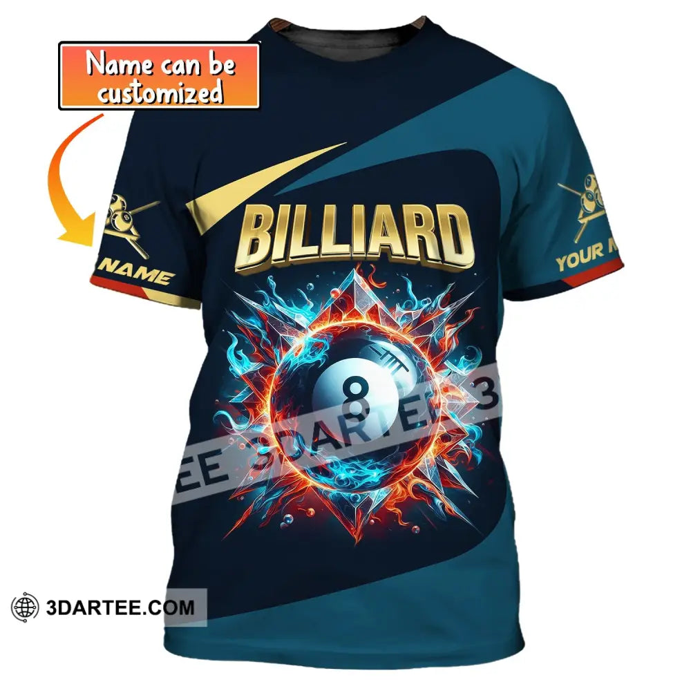 Man Shirt Custom Billiards T-Shirt Lover Gift For Players T-Shirt