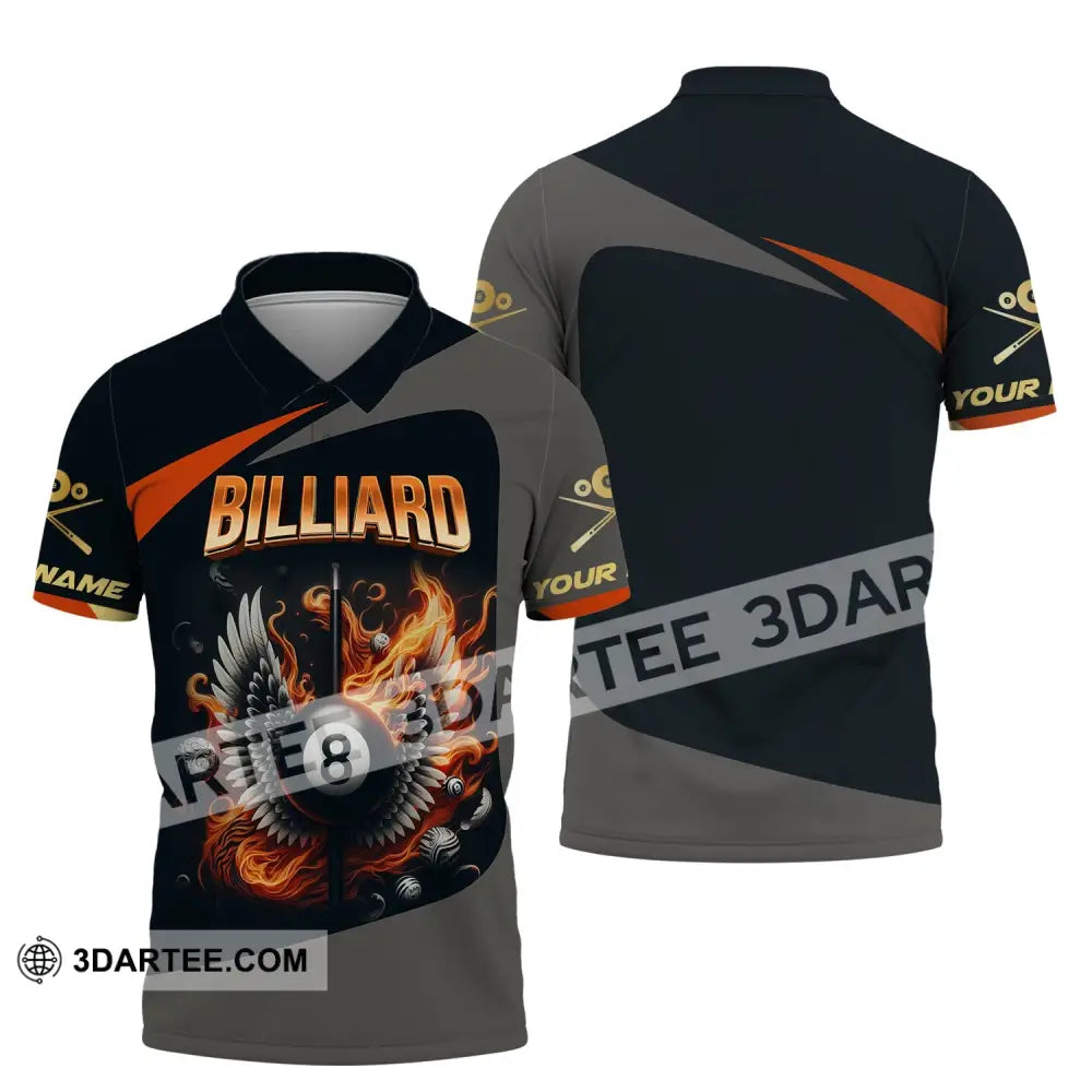 Man Shirt Custom Billiards T-Shirt Lover Gift For Players Polo / S T-Shirt