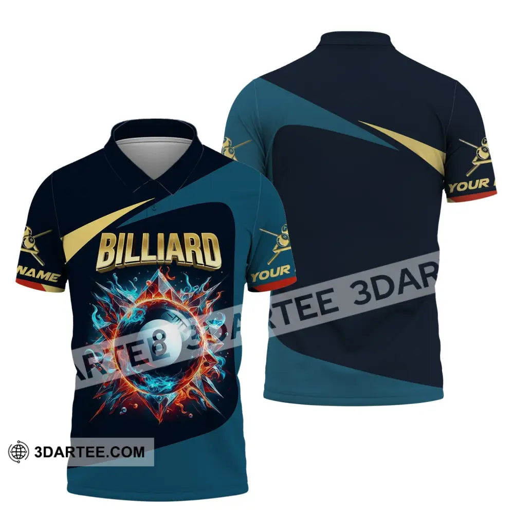 Man Shirt Custom Billiards T-Shirt Lover Gift For Players Polo / S T-Shirt