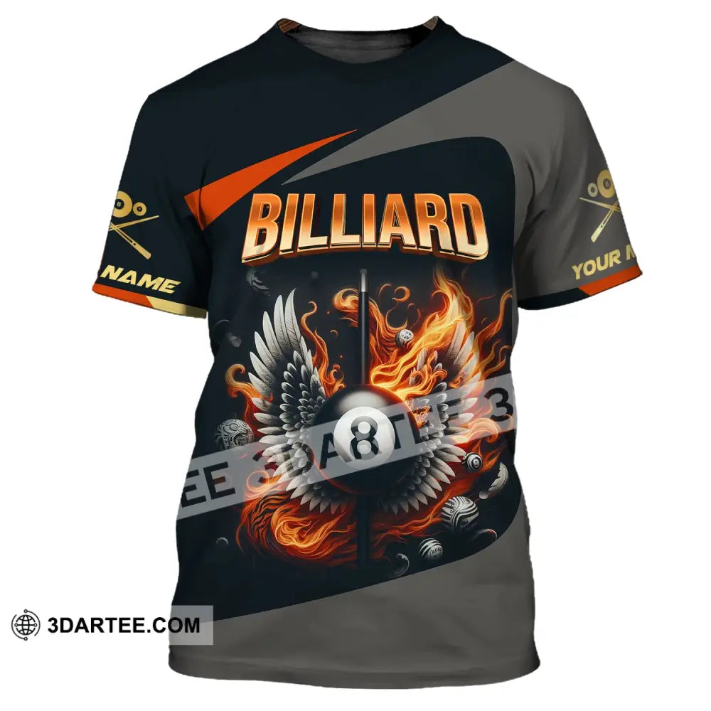 Man Shirt Custom Billiards T-Shirt Lover Gift For Players T-Shirt / S