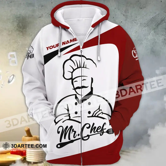 Man Shirt - Custom Chef Name T-Shirt Mr.chef Zipper Hoodie / S T-Shirt