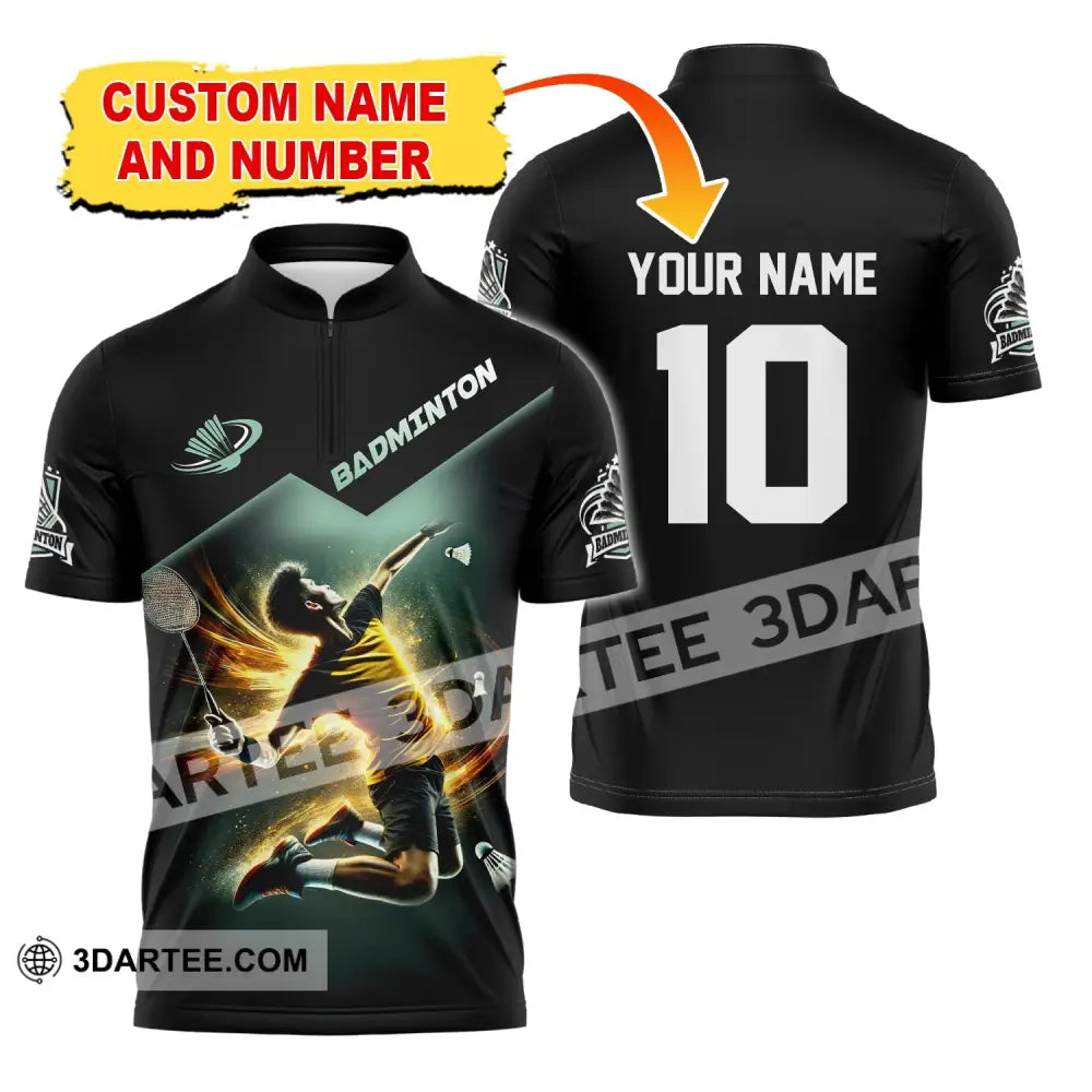 Man Shirt Custom Name And Number Badminton Polo Club Uniform T-Shirt