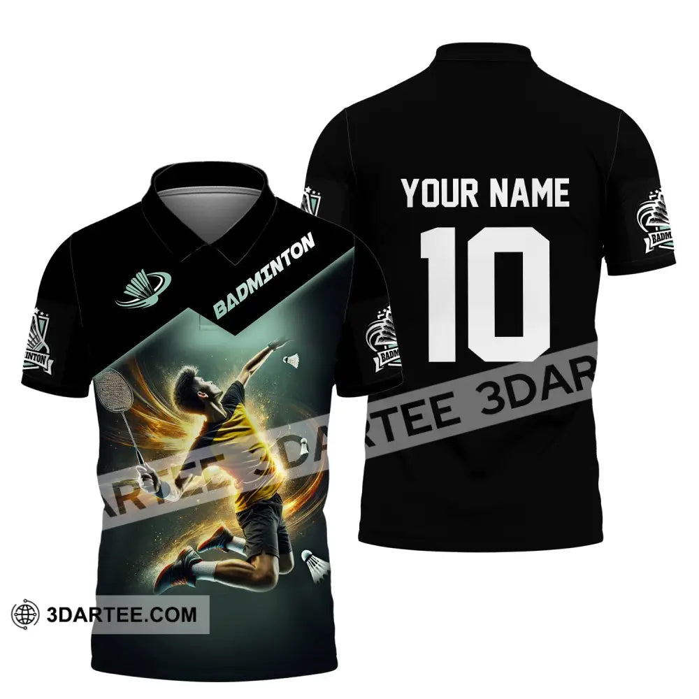 Man Shirt Custom Name And Number Badminton Polo Club Uniform T-Shirt / S