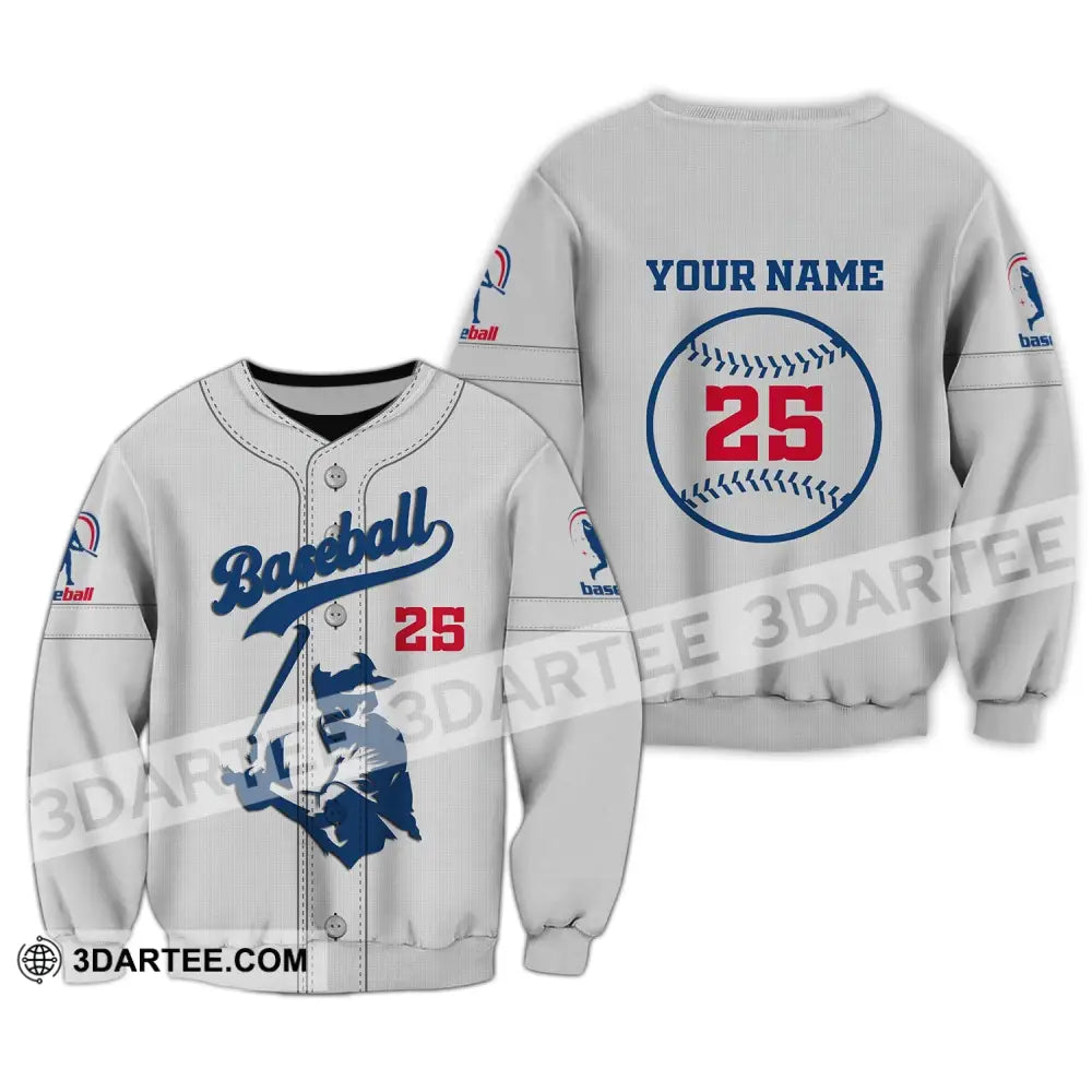 Man Shirt Custom Name And Number Baseball T-Shirt Gift For Player Long Sleeve / S