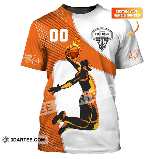 Man Shirt Custom Name And Number Basketball Fire Club T-Shirt